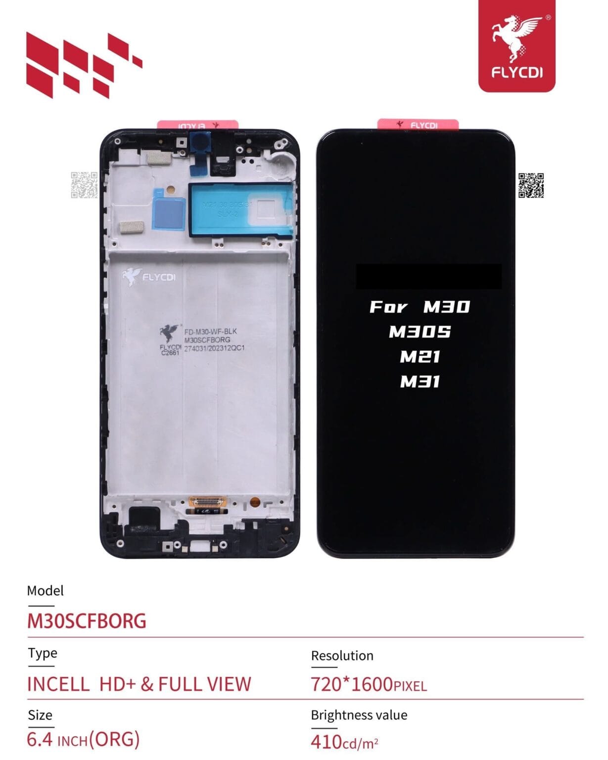 LCD SAM M30/M30S/M31 OLED FLYCDI