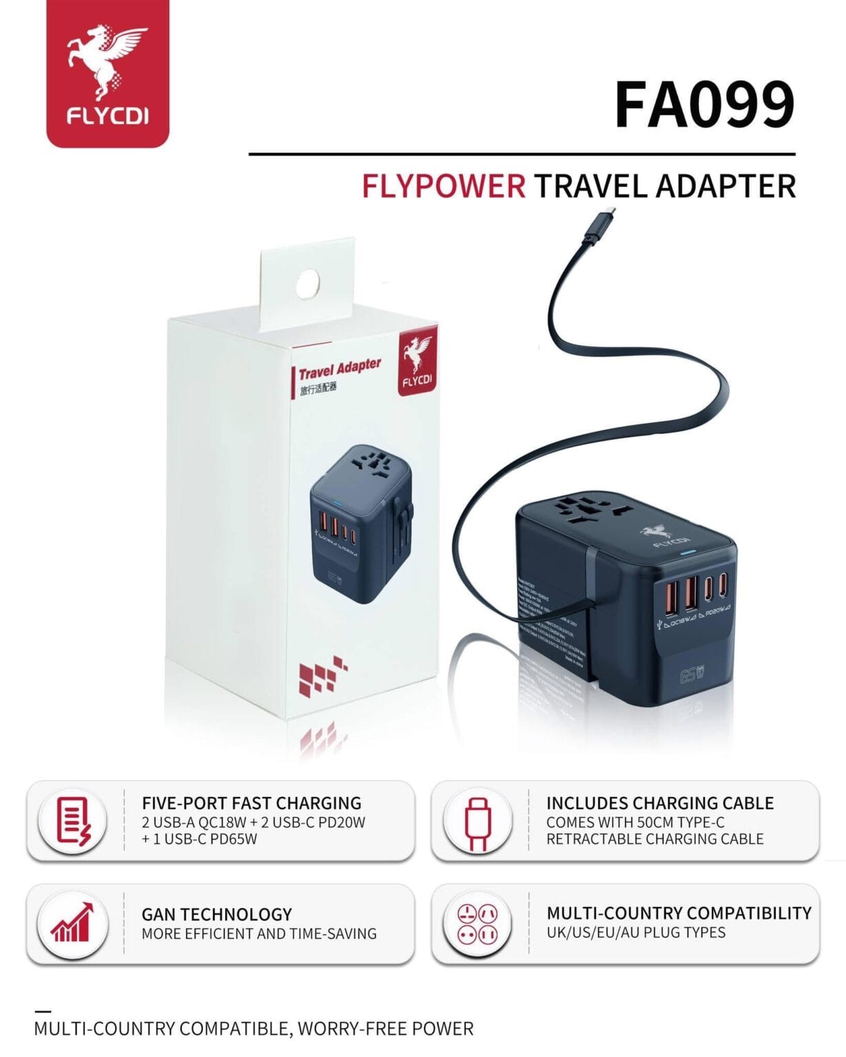 شاحن فلاي 65w - FA099