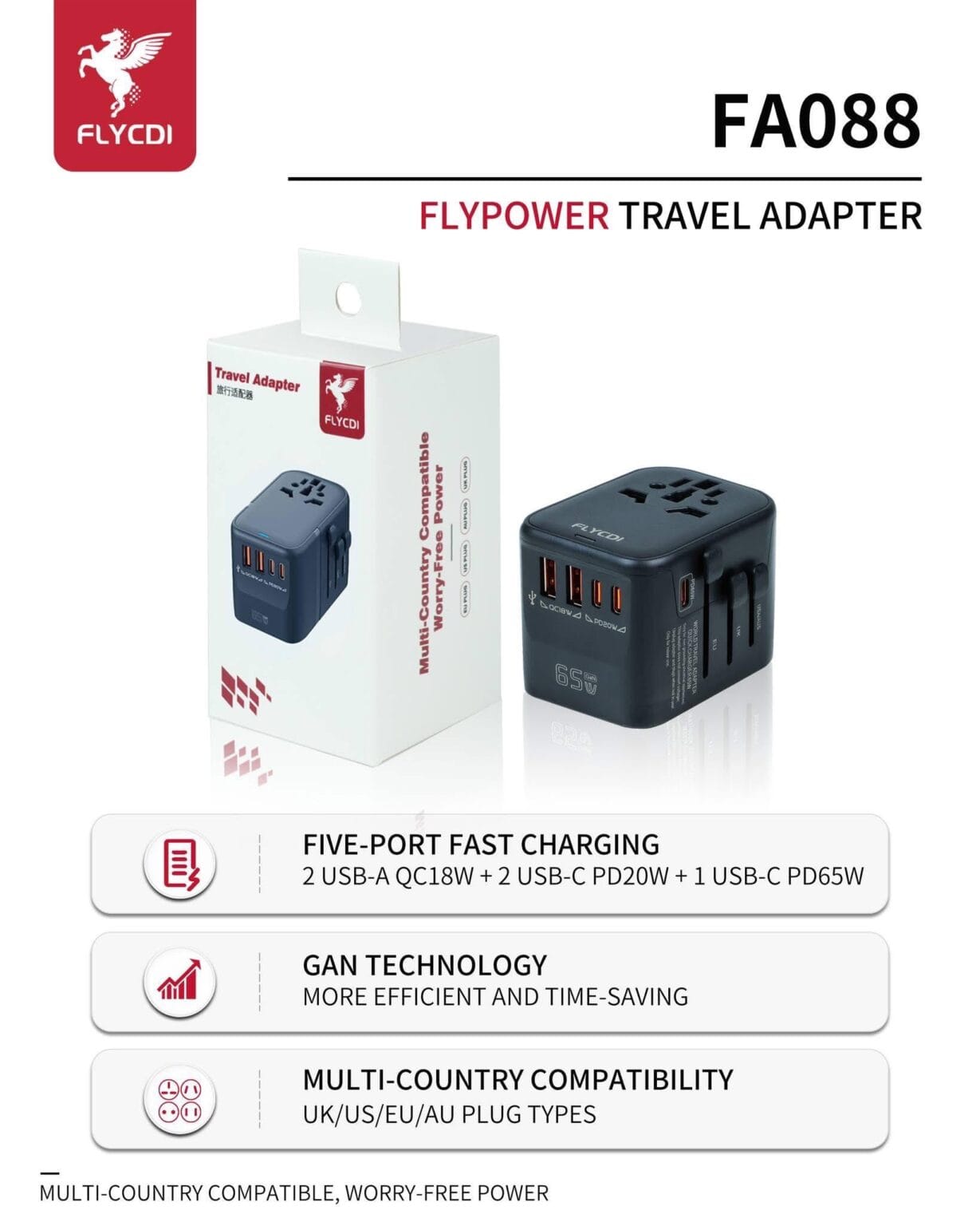 شاحن فلاي 65W - FA088