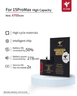BATTERY IPHONE 15 PRO MAX FLYCDI (قدره مزوده)
