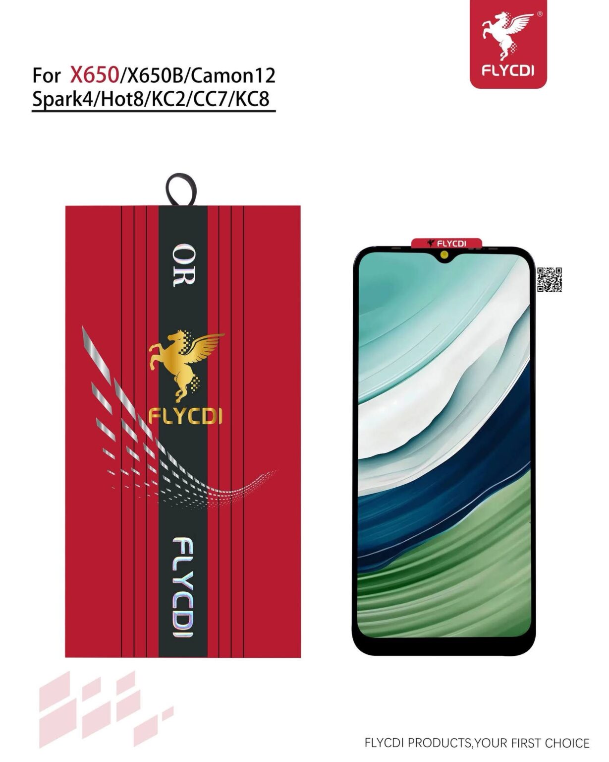 LCD HOT8/SPARK4/CAMON 12 FLYCDI