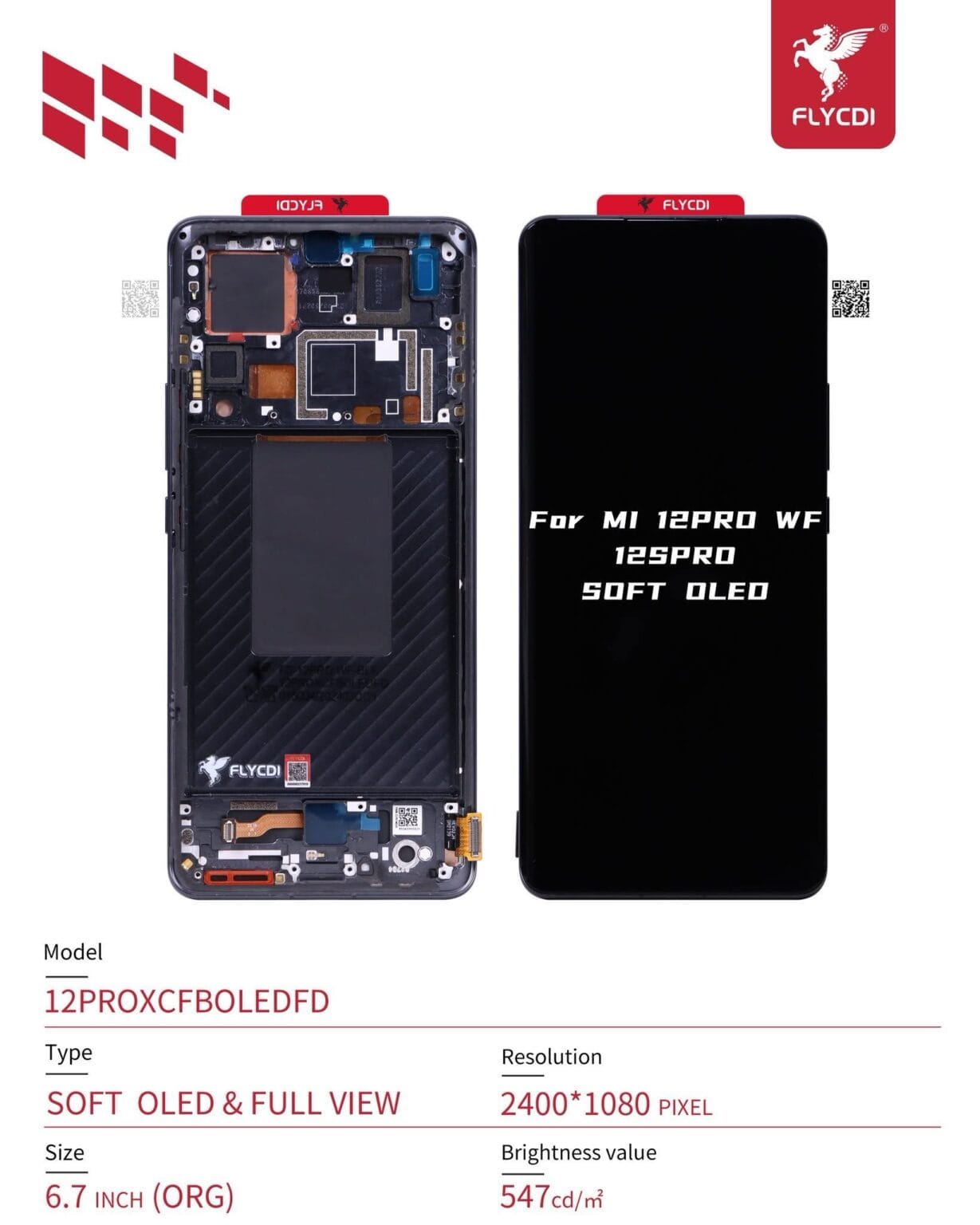 LCD MI 12 PRO SOFT OLED FLYCDI