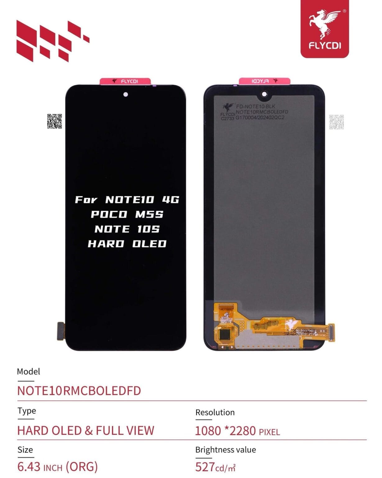 LCD REDMI NOTE 10 4G / NOTE 10S / POCO M5S OLED FLYCDI
