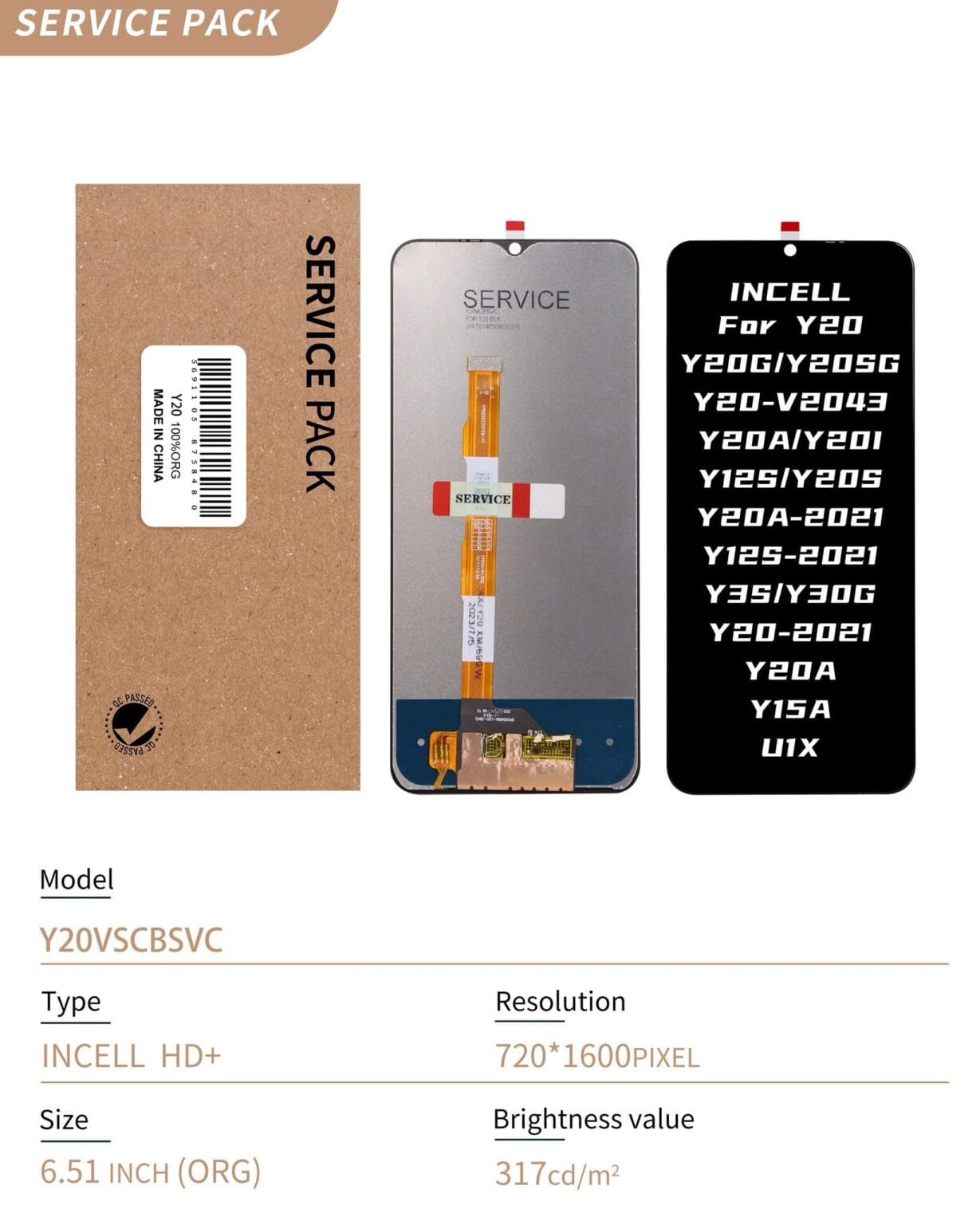 LCD VIVO Y20/Y20S SVC