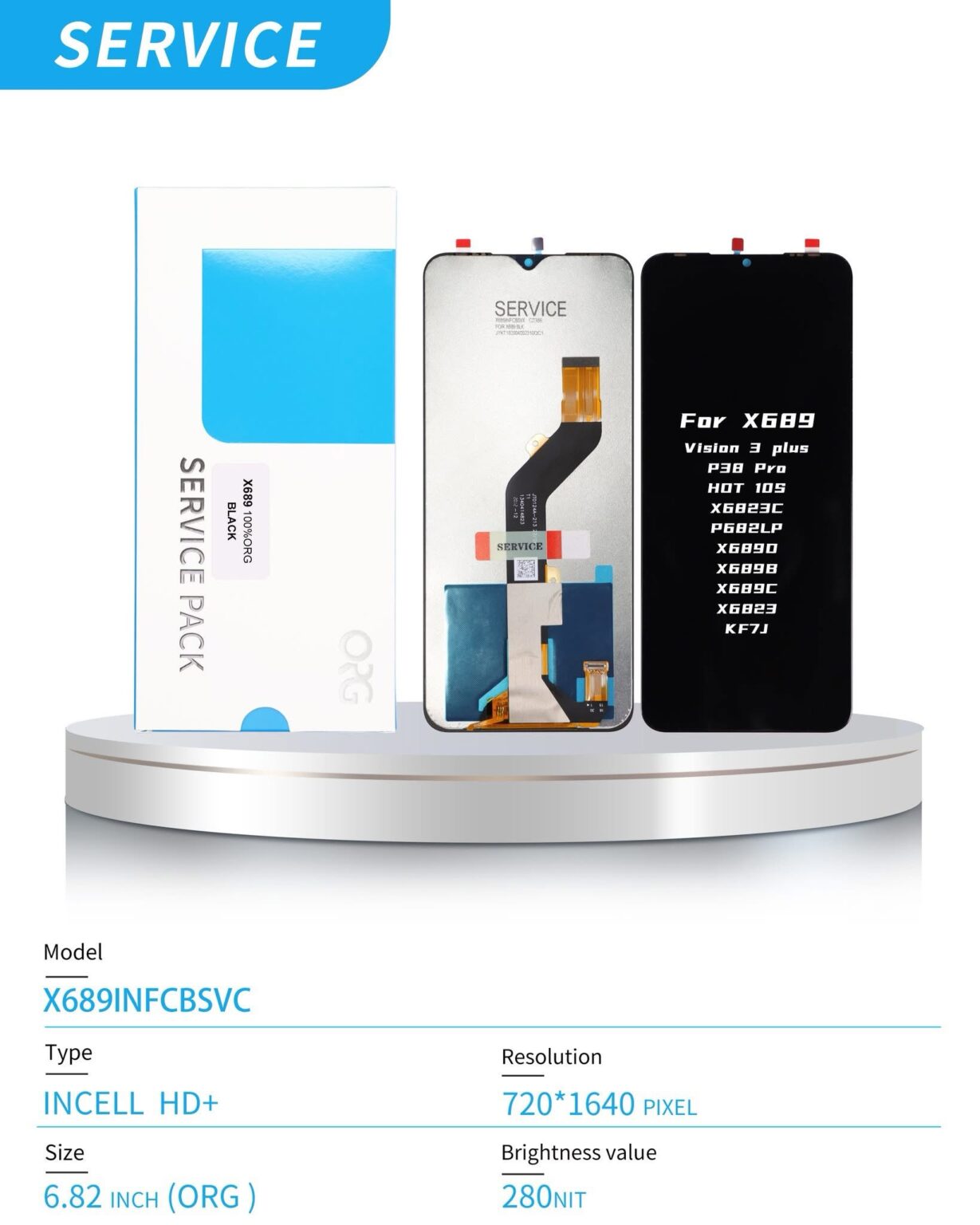 LCD HOT 10S / HOT10T SMART 6 PLUS SVC