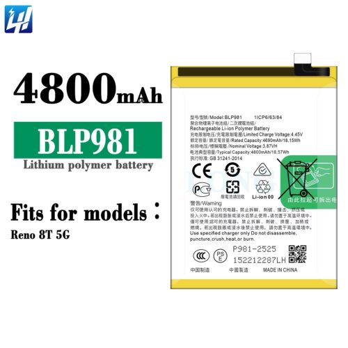 BATTERY RENO 8T 5G BLP981 FLYCDI قدرة مزودة