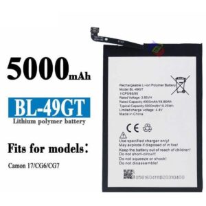 BATTERY TECNO CAMON 17/CAMON 18/CAMON 19NEO / SPARK 8P/SPARK 9T BL-49GT FLYCDI قدرة مزودة