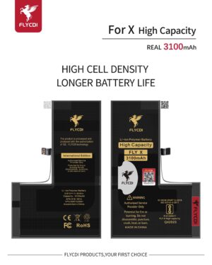 BATTERY IPHONE X FLYCDI قدرة مزودة