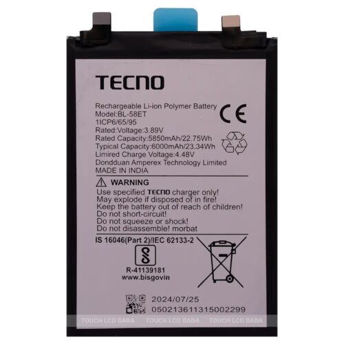 BATTERY TECNO POVA 5 (BL-58ET) FLYCDI