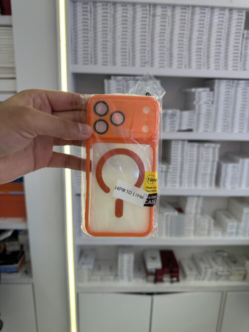 كفر تحوير 14 PRO MAX الى 17 PRO MAX لون برتقالي ماكسيف